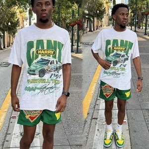 Custom Unisex Summer High Street Printed Plus Size Double Layer Breathable Mesh Running Sport Gym Shorts 100% Cotton <b>Men</b> - Product Image 1