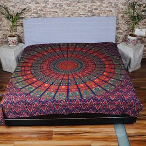 Couvre-lit de haute qualité fait à la main bohème Mandala Design Drap plat de style simple OEM prix de gros literie Boho - Product Image 1