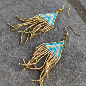 Pendientes para mujer y pendientes colgantes de cuentas de cristal de moda hechos a mano de calidad superior para niñas de HF CRAFTS - Product Image 2