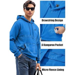 Hoodie Blank Fleece Oversized Custom Unisex <b>Men</b> Hoodies High Quality Oversized Boxy <b>Pullover</b> Hoodie Puff Print Drop Shoulder - Product Image 2