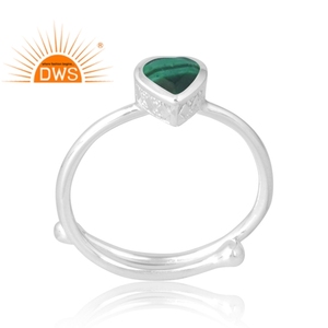 Vente chaude 925 Sterling Silver Natural Malachite Gemstone Ring Fabricant de bijoux personnalisés - Product Image 1
