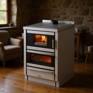 Poêle à bois Cadel KOOK 60 6,2 kW avec 4 étoiles 4.0V en acier inoxydable 60x60x85cm - Product Image 3