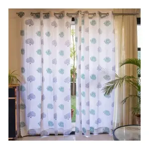 欧式窗帘客厅卧室美式田园窗帘设计印刷门窗窗帘房间装饰