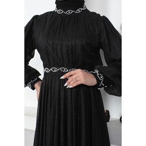 ชุดราตรี ElbiseInci ประดับกลิตเตอร์ทรงเอไลน์ คอสูง ไซส์ XS เอวทรงเอ็มไพร์ ยาวระดับเข่า เหมาะสำหรับงานเลี้ยงและงานพรอม - Product Image 2