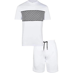 Conjunto de verano de lujo para hombres Tela de terciopelo transpirable y suave Estilo casual de calle alta de dos piezas con diseño de impresión elegante - Product Image 1