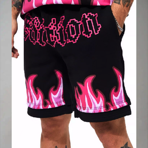 กางเกงขาสั้นตาข่ายพิมพ์ลายแฟชั่นสำหรับผู้ชายใหม่ล่าสุดพิมพ์ลายออกแบบได้ตามต้องการสำหรับเล่นกีฬาออกกำลังกายในยิม - Product Image 3