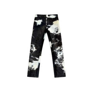 Pantalons de survêtement en cuir de qualité supérieure, pantalons décontractés avec des bandes latérales blanches, pantalons évasés avec logo personnalisé, fabriqués par RAM Industry - Product Image 5