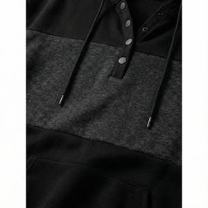 Sudaderas Casuales Personalizadas para Mujer, Cuello Henley, Botones, Bolsillo Canguro, Manga Larga, Precio al por Mayor, Sudadera con Capucha para Toda Temporada - Product Image 5