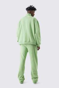 New Men's Flared Customized Stack Sweatpants Casual Oversized <b>1</b>/4 <b>Zip</b> Streetwear Baggy <b>Sweatshirt</b> Unisex Jogging Tracksuits Wear - Product Image 2