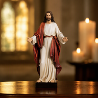 Statue de Jésus en résine personnalisée de 12 pouces, figurine de Christ peinte à la main pour l'église catholique, décoration d'autel à domicile
