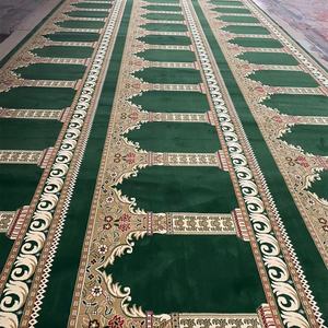 All'ingrosso su misura tappeto verde Wilton tappeto da preghiera verde di lusso tappeto per la moschea dei musulmani in polipropilene - Product Image 6