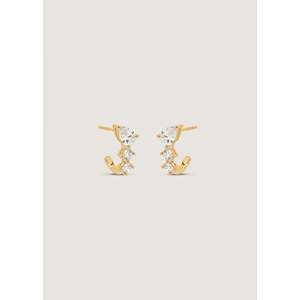 Pendientes J-Hoop con diamantes mixtos Jules en oro amarillo - Product Image 3