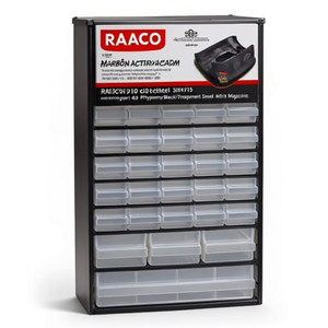 RAACO W306xD150xH510mm <b>Sheet</b> Steel Tool Cabinet 44 Drawers with Polypropylene <b>Black</b>/Transparent Small Parts Magazine - Product Image 3