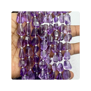 Perles de quartz améthyste naturelle de qualité supérieure, 8 pouces, facettées, 10-12 mm, pierres en vrac, matériel pour la fabrication de bijoux - Product Image 5