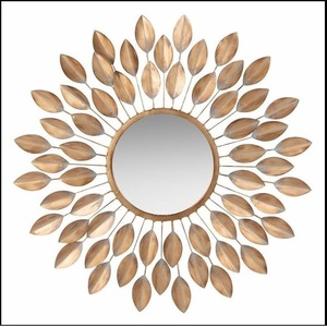 Miroir mural décoratif en verre et métal de luxe de haute qualité moderne pour le salon, la chambre et le bureau pour l'hôtel - Product Image 3