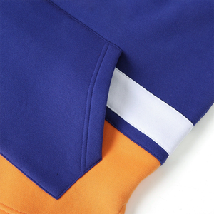 Sudadera con Capucha de Hockey Azul de la Universidad de Lincoln, Sudadera de Forro Polar Premium Unisex de Invierno, Cuello con Cordones, Diseño de Mangas a Rayas, 100% Orgánico - Product Image 4