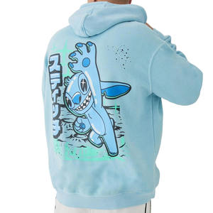 Pull-over léger pour hommes, sweat à capuche en coton surdimensionné, noir, uni, logo personnalisé, broderie, impression respirante, vente en gros pour l'hiver - Product Image 4