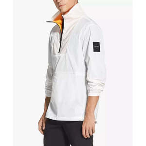 Giacca reversibile da uomo DKNY con zip a 1/4 e logo stampato, bianca, taglie XS-XL, casual, con colletto alla coreana e chiusura a zip, ricamata, per la primavera - Product Image 1