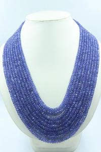 Collier de perles de Tanzanite facettées de qualité supérieure, 6 mm, 18-24 pouces, 9 brins, pour femme, vente en gros - Product Image 2