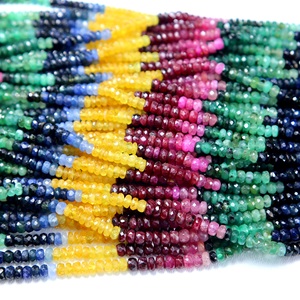 Perles en forme de cocarde à facettes multiples de 4mm de 16 pouces pour la fabrication de bijoux. - Product Image 1