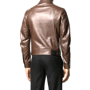 Chaqueta de Cuero Genuino Estilo Urbano para Hombre 2025 en Color Marrón, Chaqueta de Cuero de Temporada Primavera con Servicio OEM en Oferta, Chaqueta para Hombre - Product Image 2