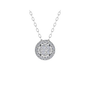Colgante Romántico con Diamantes de Corte Redondo en Racimo, 0.35 Ct, Claridad F-G VS+, Diamante Cultivado en Laboratorio en Platino, para Fiesta de Compromiso - Product Image 1