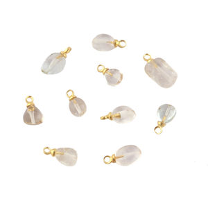 Fabricant en gros de quartz en cristal naturel connecteur pendentif à breloques en laiton plaqué or bricolage connecteur d'alimentation à caution unique - Product Image 1