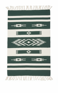 Tapis rectangulaire fantaisie en coton tissé à la main avec motif moderne lavable en machine pour la maison, les voyages et les pique-niques - Product Image 2