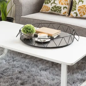 Bandeja de Metal con acabado plateado de diseño martillado Premium, Ideal para una elegante decoración del hogar, cocina, mesa de comedor, elementos esenciales - Product Image 3