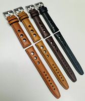 Bracelet de montre en cuir de veau italien, style personnalisé, sur mesure, cousu à la machine, doublure tannée végétale, 18/20/22/24mm, multicolore, pour commande en gros