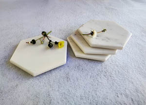 Luxury Marble <b>Coasters</b> with Gold Edges Round <b>Drink</b> <b>Coaster</b> Set Polished Finish Decorative Table Accessories for Gifting - Product Image 4