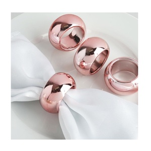 Wholesale Round Silver Gold Metal Napkin Rings for Weddings Dinings Stylish Alloy Table Decorative <b>Accessories</b> Stocked Features - Product Image 6
