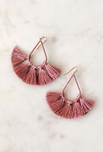 Boucles d'oreilles de mariée brodées à la main Style bohème perle bague mariée lettre pendentif boucles d'oreilles - Product Image 6