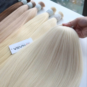 Extensions de cheveux en vrac couleur platine, haute qualité, toutes longueurs, vierges, double trame, 100% cheveux vietnamiens - Product Image 2