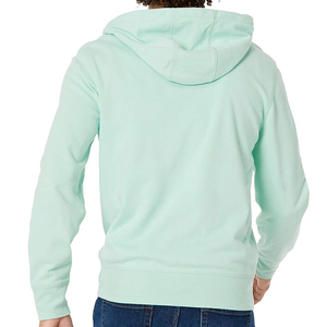 Sweat-shirt à capuche zippé vert menthe pour homme, coupe classique, couleur unie, en molleton décontracté, idéal pour l'automne - Product Image 2