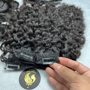 Extensiones de cabello humano con clip sin costuras CDYHAIRVN, rizado birmano, 100% cabello virgen vietnamita, doble trama, 100g - Product Image 2