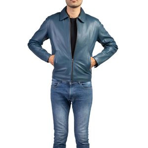 Chaqueta Bomber Casual de Cuero para Hombre Otoño Invierno con Capucha, Transpirable, Cortavientos, Cuello Alto y Logotipo Frontal - Product Image 5