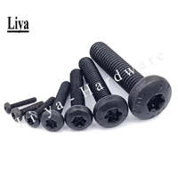 Vis à tête cylindrique Torx en acier noir de qualité 10.9 10-50pcs Tailles M2/M2.5/M3/M4/M5/M6 avec surface zinguée Sécurité inviolable
