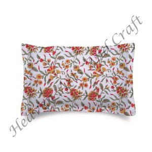 ปลอกหมอนผ้าฝ้ายแท้ 100% ลายบล็อกพิมพ์  แบบสั่งทำพิเศษ ลายดอกไม้สไตล์อินเดีย สำหรับตกแต่งบ้าน โรงแรม ปลอกหมอนอิงหลากสีสัน - Product Image 3