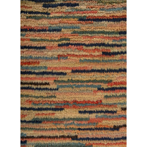 Hand Knotted Wool Rug Vintage Gold Striped Abstract Pattern Plush for Home Living Room Hallway New Rectangle <b>Carpet</b>-Pae-1054(Fr) - Product Image 3