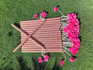 Vibrant Dandiya Garba Sticks Pair with Flower Tassels for Navratri Wedding Celebration Traditional Dancing Stick Mehndi Henna - Product Image 3