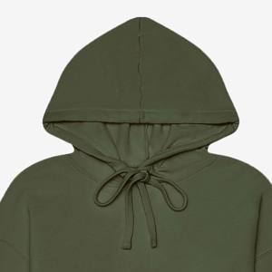 Nouveau Hoodie Épais en Fibre de Bambou pour Femme 2026 – Collection Automne/Hiver – Coupe Ample, Design Court avec Logo Brodé à l'Avant - Product Image 2