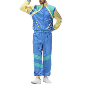 Ensemble de survêtement 2 pièces pour homme en polyester avec capuche, coupe-vent streetwear uni, veste et pantalon décontractés, respirant, pour activités de plein air - Product Image 1