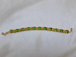 Peridot Gemstone <b>Bracelet</b> 925 <b>Sterling</b> <b>Silver</b> 14k Gold Plated Jewelry For Women Elegant Luxury Gift - Product Image 4