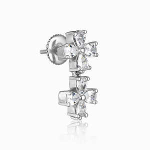 Pendientes de moda con forma de flor de Bedstraw de plata pura 925 - Product Image 4