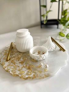 Plateau décoratif en résine de haute qualité, rond, disponible en plusieurs couleurs, pour la décoration intérieure - Product Image 2