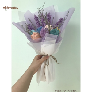 Crochet en gros très vendu Décor floral Lavande Crochet Fleurs fait à la main Joli crochet en coton de lait Crochet multicolore - Product Image 3