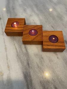 Bougeoir artistique moderne Artisanat unique en résine Bois et résine fabriqués à la main Accents de maison artistiques - Product Image 5