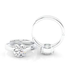 Boucles d'oreilles créoles en moissanite ronde et mignonne pour femmes - Product Image 3