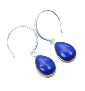 925 boucles d'oreilles classiques en argent massif bijoux pour femmes 925 en argent Sterling Lapis pierres précieuses Style Boho boucles d'oreilles faites à la main cadeau maman - Product Image 1